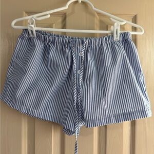 SHEIN Blue and White Striped Women's Shorts